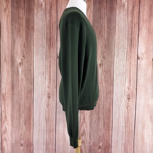 New Vintage Polo Ralph Lauren Mens Size XL The Pima Sweater Green V-Neck Cotton - Picture 3 of 13